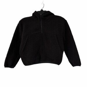 ⭐Size M Kids Unisex Gap Hoodie Jacket Top athletic Black 1/4 Zip